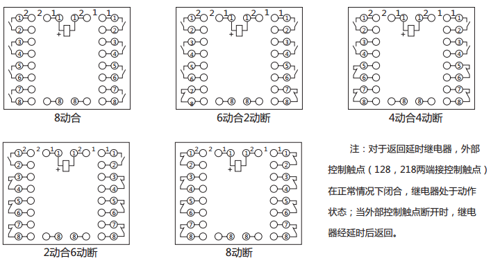 BZS-11延時中間繼電器內部接線圖及外引接線圖
